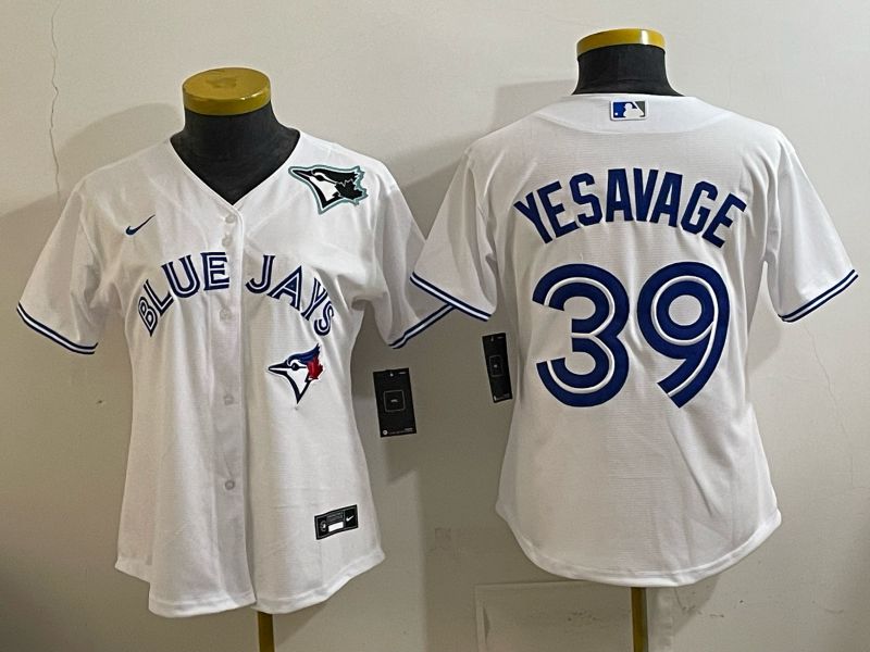 Women 2025 Toronto Blue Jays #39 Yesavage white Game Nike MLB Jersey style 004->women mlb jersey->Women Jersey
